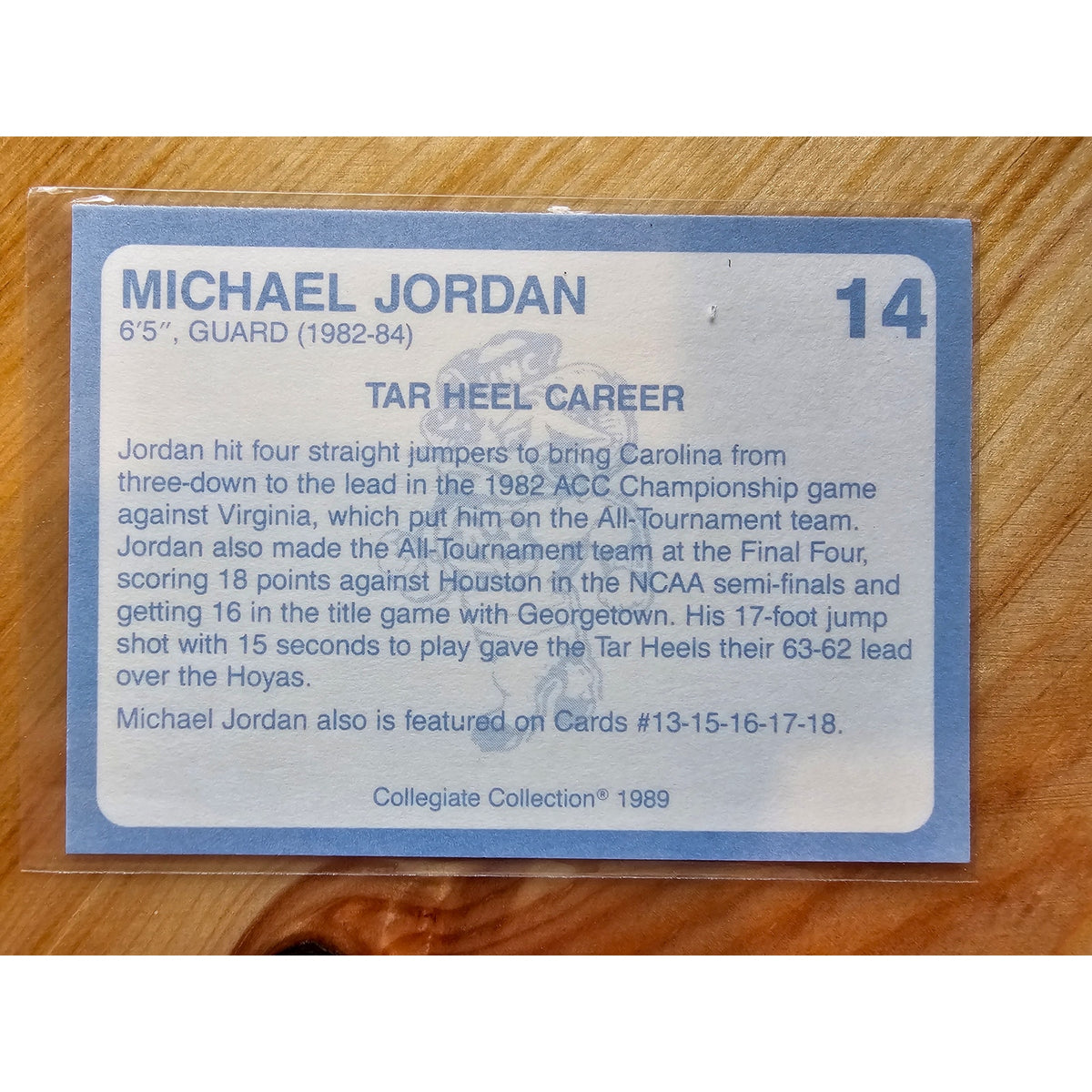Michael Jordan 1989 Collegiate Collection #14 - Carolina's Finest - Fresh Pull