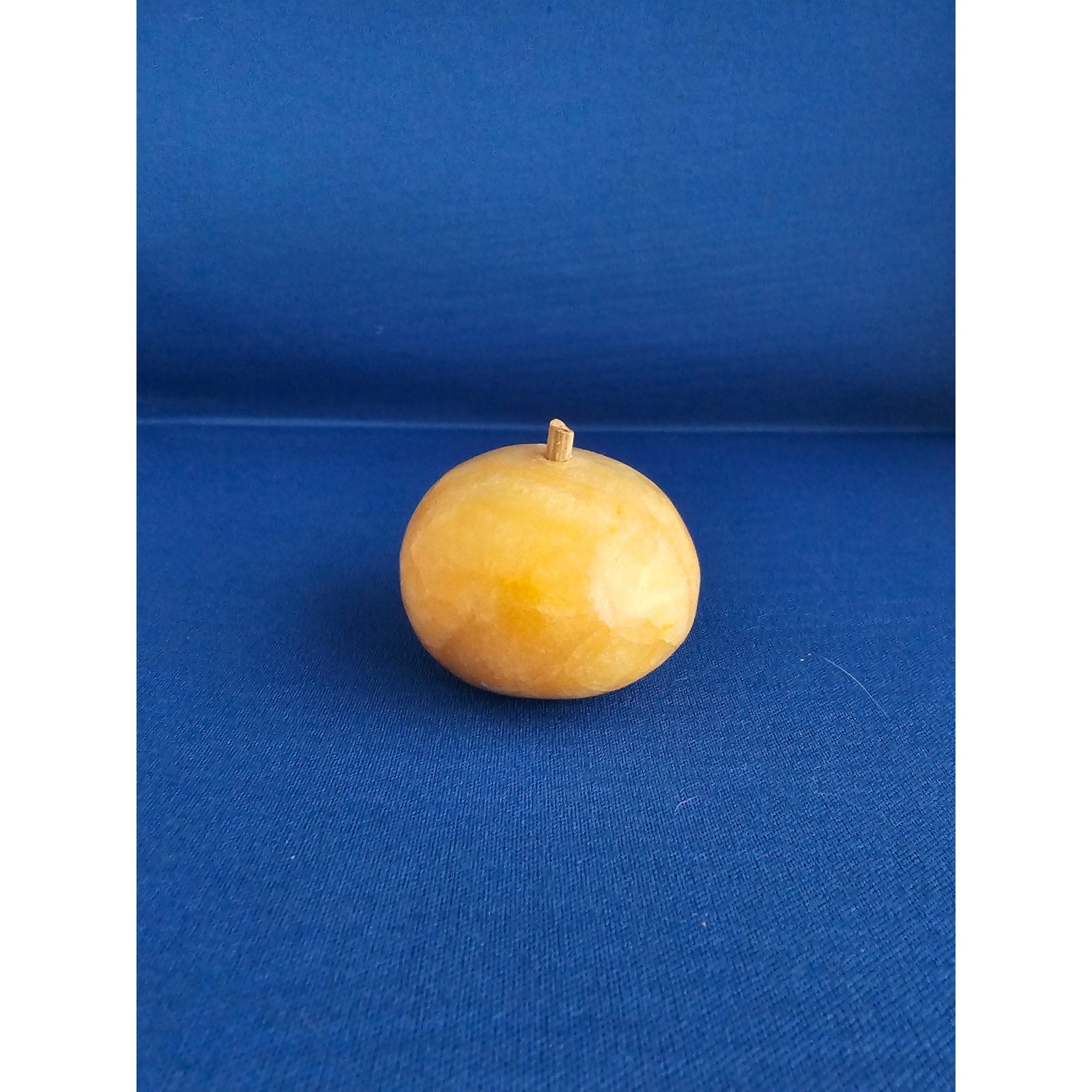 Vintage Alabaster Marble Carved Stone Fruit - Small 2" wide - Yellow