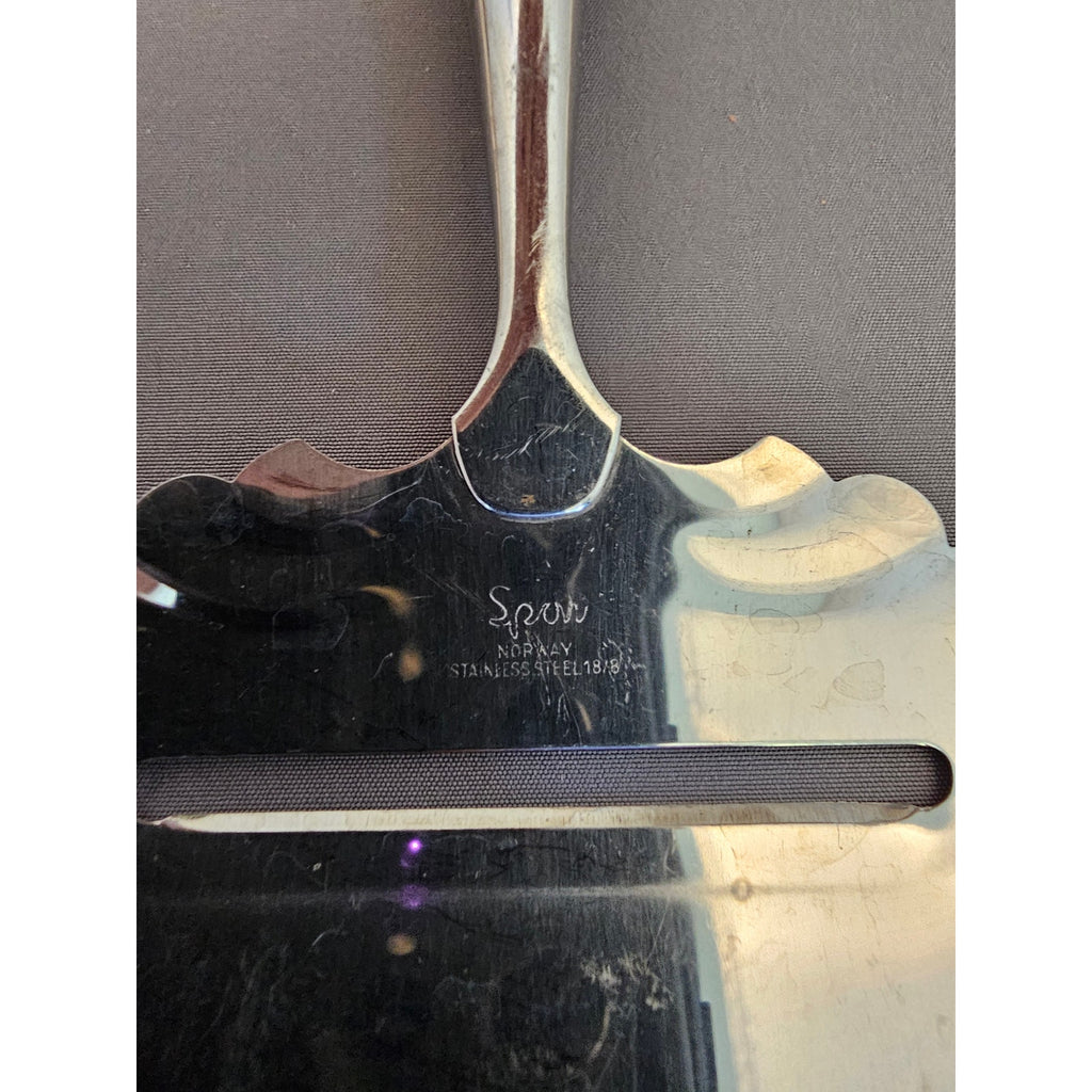 Vintage SPAR Norge Stainless Steel Cheese Slicer/Server - Wood Handle - Norway