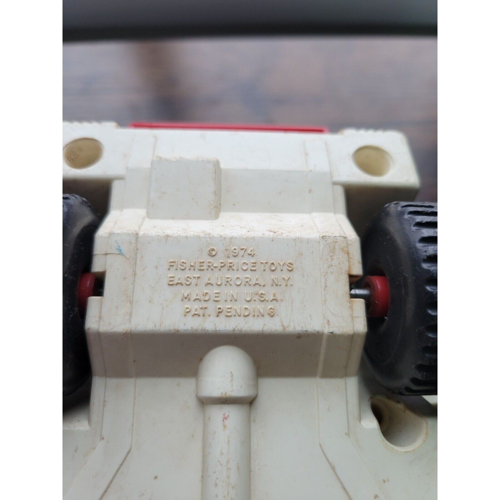 Vintage 1974 Fisher Price #303 Fire Rescue/Ambulance Truck Toy Adventure People