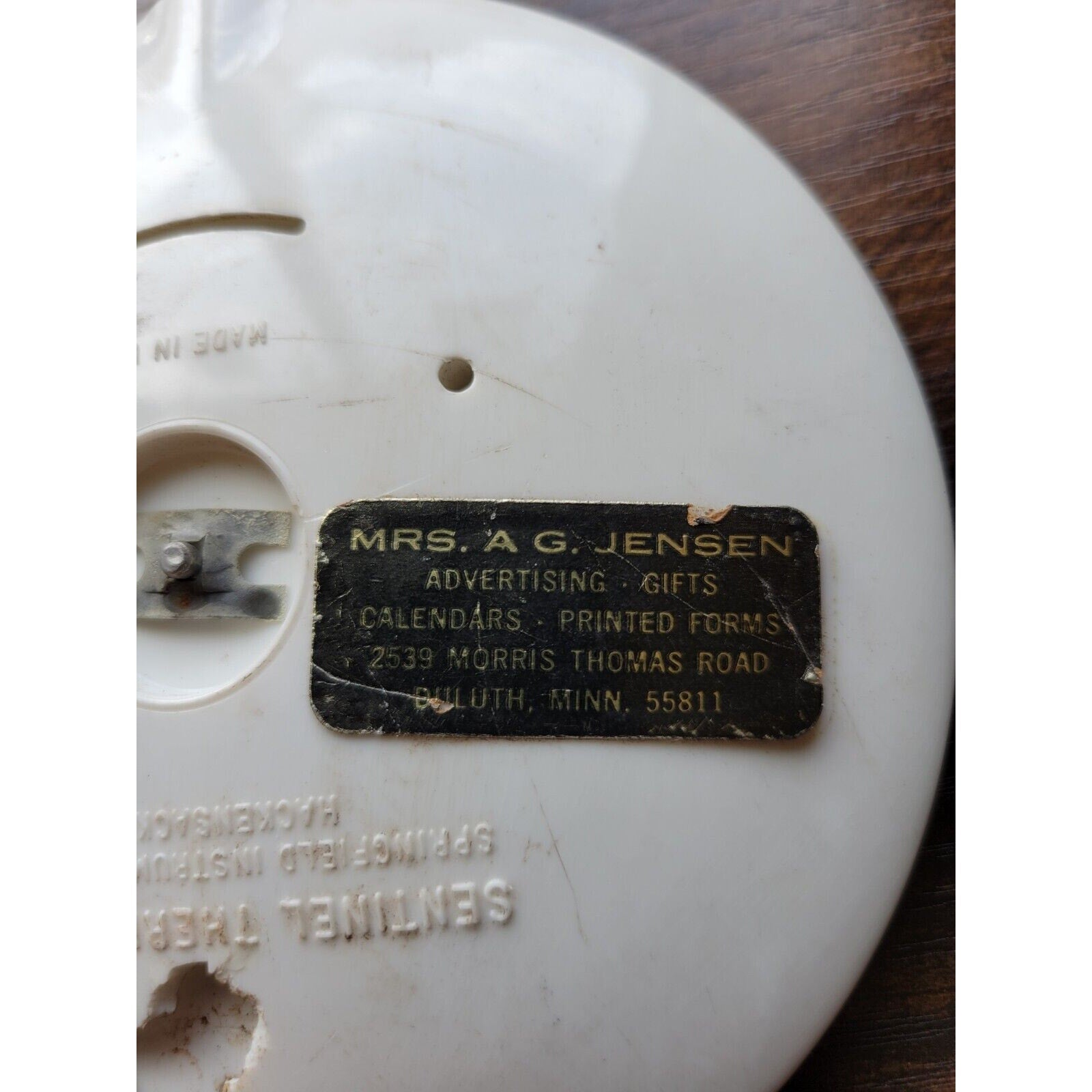 Vintage Newton Mfg Round Thermometer #042A Specialty Advertising - Made In USA