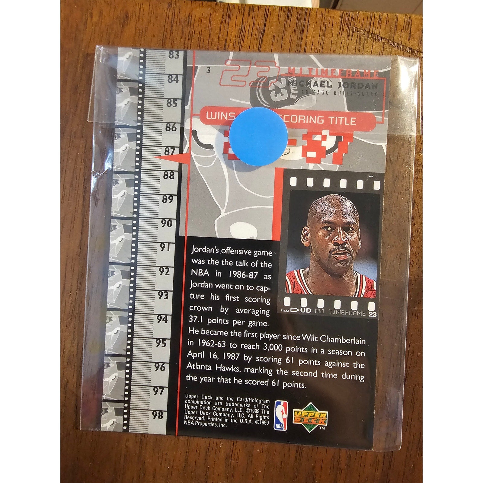 Michael Jordan 1999 Upper Deck #C3 - Wins First Scoring Title - MJ Retires-Jumbo