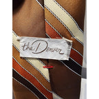 Vintage Mr John beau brummell Men's Necktie - Brown w/Stripes - 55-1/2"