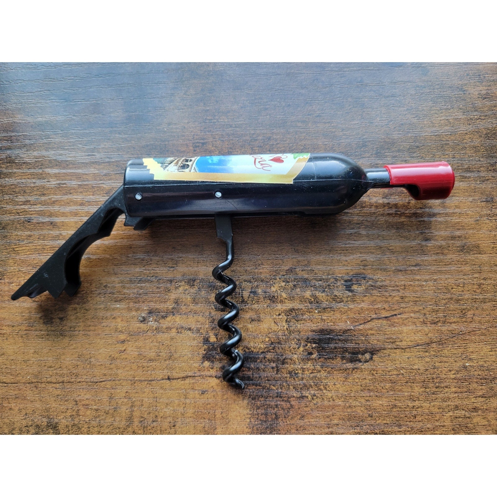 Vintage Wine Bottle Venezia Corkscrew Opener - Refrigerator Magnet - Used