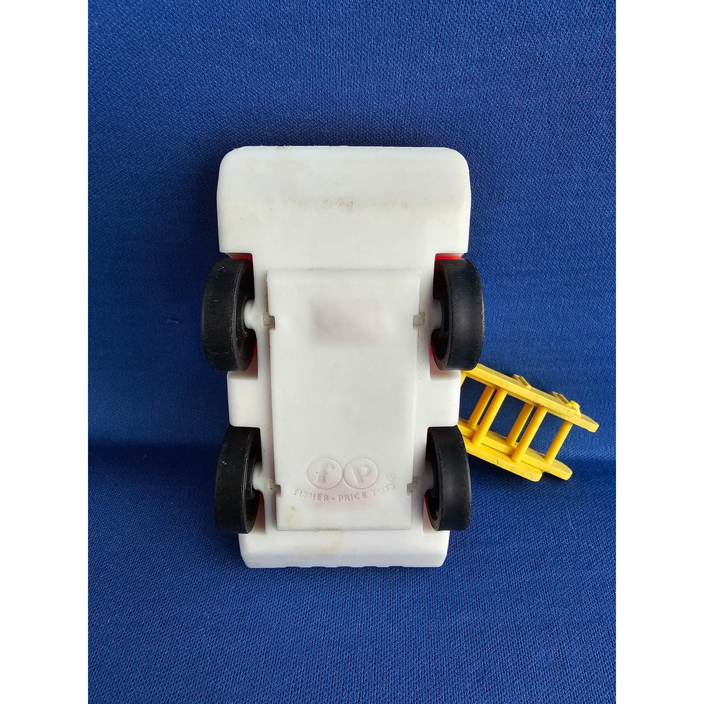 Vintage Fisher-Price #124 - Red Fire Truck w/Yellow Ladder