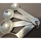 Vintage Set of 4 Aluminum Measuring Spoons w/Ring