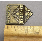 Vintage Handyman Club Of America (HCoA) Life Member Hammer Logo Brass Key Fob