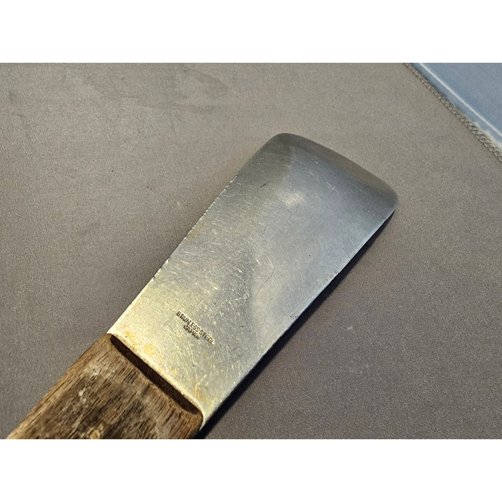 Vintage Stainless Steel 9-1/2" Ice Cream Scoop w/Rivet Wood Handle - Japan