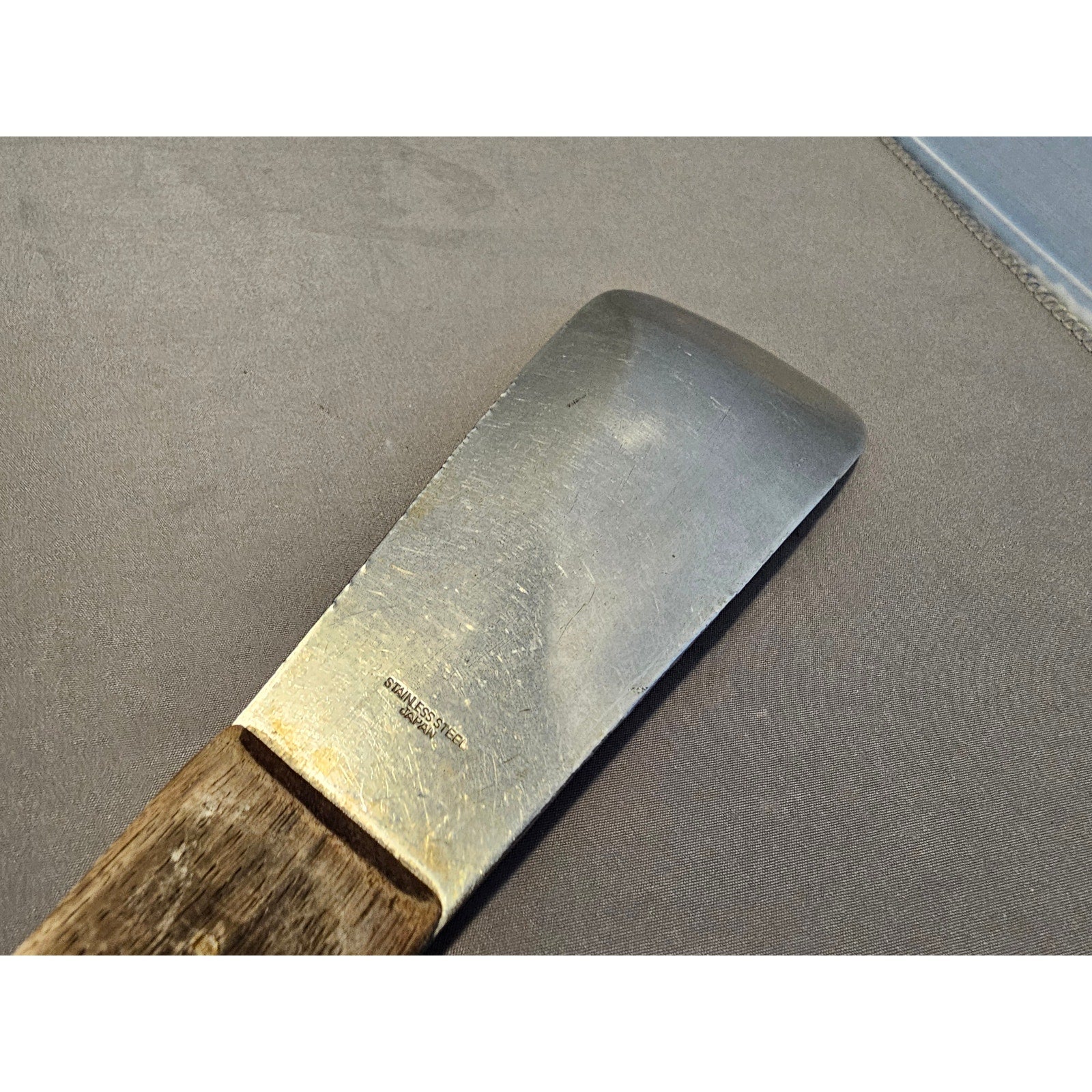 Vintage Stainless Steel 9-1/2" Ice Cream Scoop w/Rivet Wood Handle - Japan
