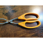 Vintage Yellow Plastic Handle 10" Stainless Steel Tongs - Made in China