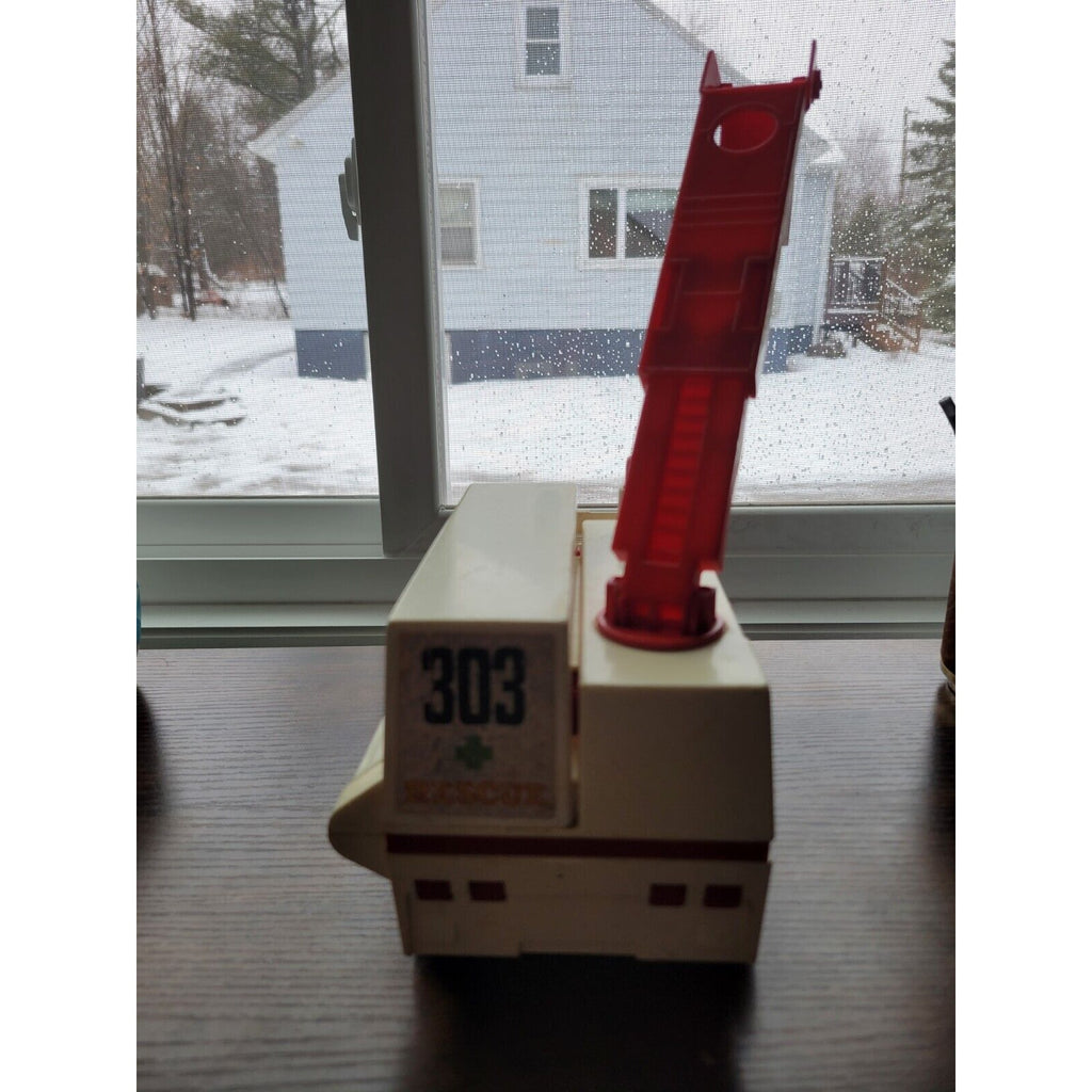 Vintage 1974 Fisher Price #303 Fire Rescue/Ambulance Truck Toy Adventure People