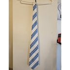 Vintage Designer Collection Regal Men's Necktie - White w/Blue Stripes - 55-1/2"