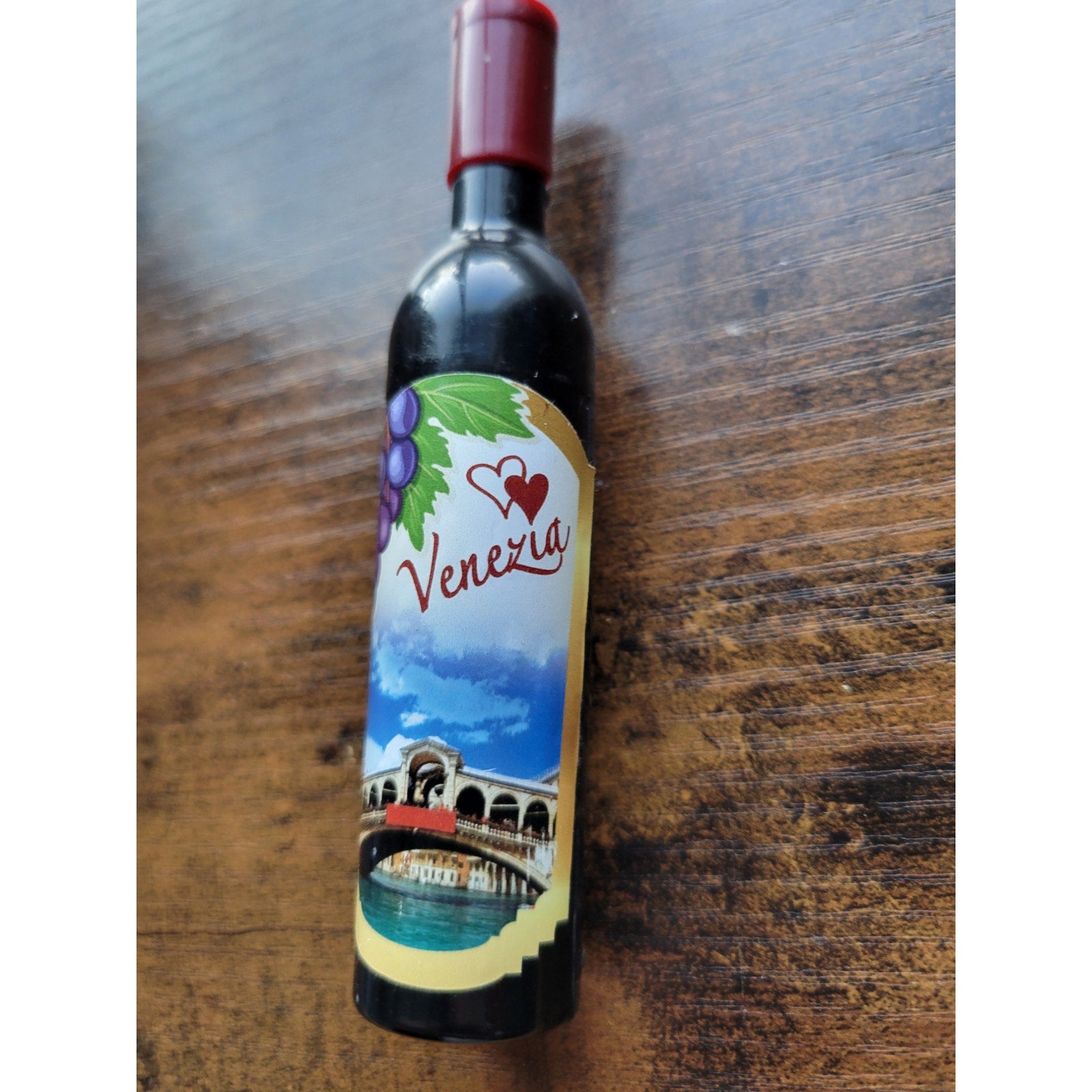 Vintage Wine Bottle Venezia Corkscrew Opener - Refrigerator Magnet - Used