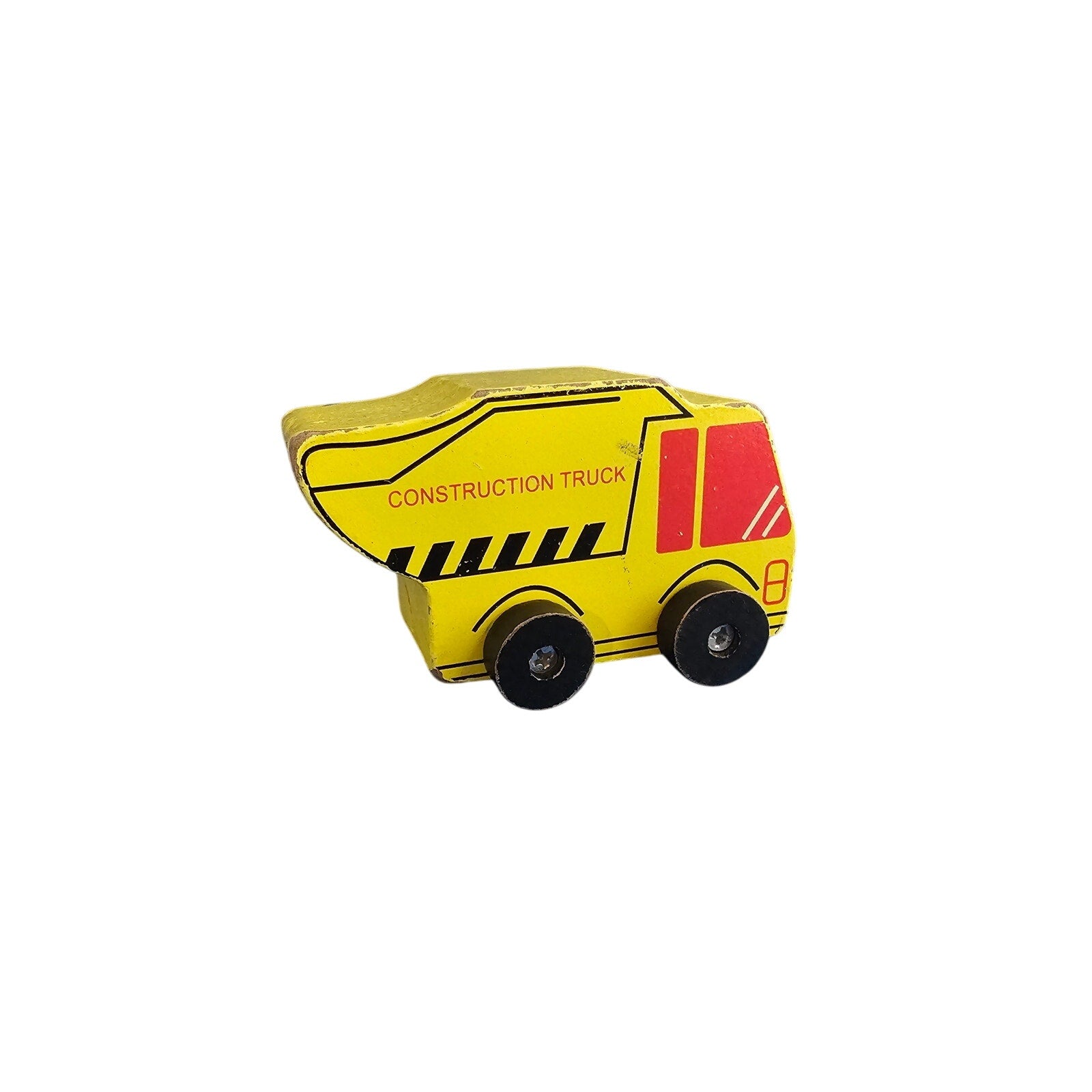Greenbrier - Wood Yellow Toy Construction Truck - loose
