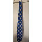 Vintage Men's Necktie - Blue w/Yellow Pattern - 58-1/4" L x 4" W