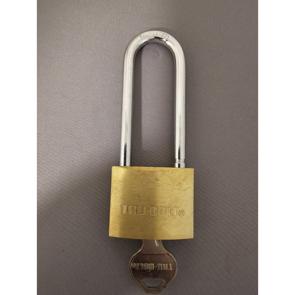 Vintage Tru-Bolt Brass 2-3/4" Longneck Padlock w/Key