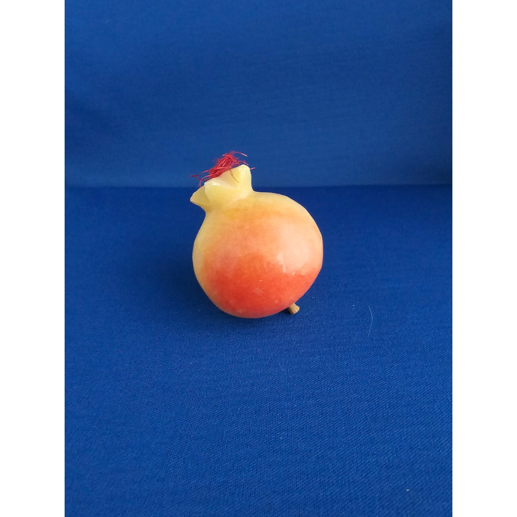 Vintage Alabaster Marble Carved Stone Fruit - Small 2-1/2" tall - Red/Yellow
