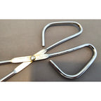 Vintage Heuck 8" (inch) Angled Stainless Steel Tongs - USA