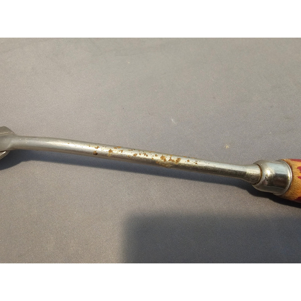 Vintage A&J 2-Prong Stainless Carving/Serving Fork w/Red Wood Handle - 12” Long