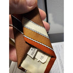 Vintage Mr John beau brummell Men's Necktie - Brown w/Stripes - 55-1/2"