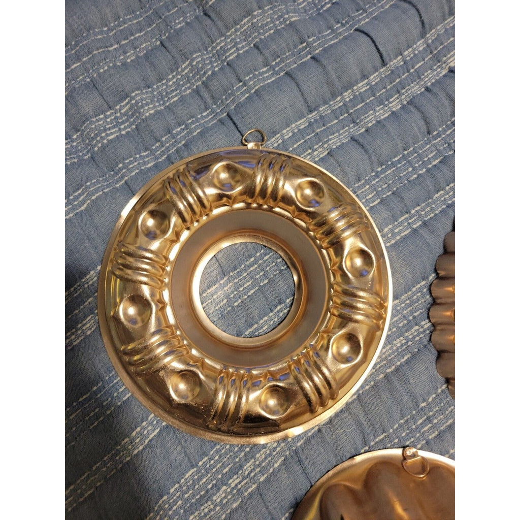 Set of 3 Mid Century Copper Molds Wall - 9-1/2" (3-1/2 cups, 7" (2-1/2) & 4 cups