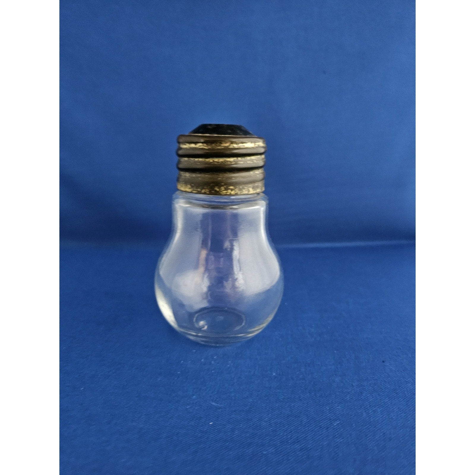 Vintage Glass Light Bulb Shaped Vase-Jar w/Screw-On Cover - No 15 on Bottom