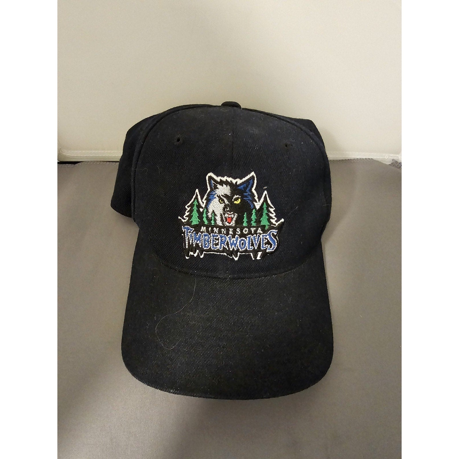 Minnesota Timberwolves Hat/Cap - American Needle Black "Trees" 1990's Logo - 7-3/8"
