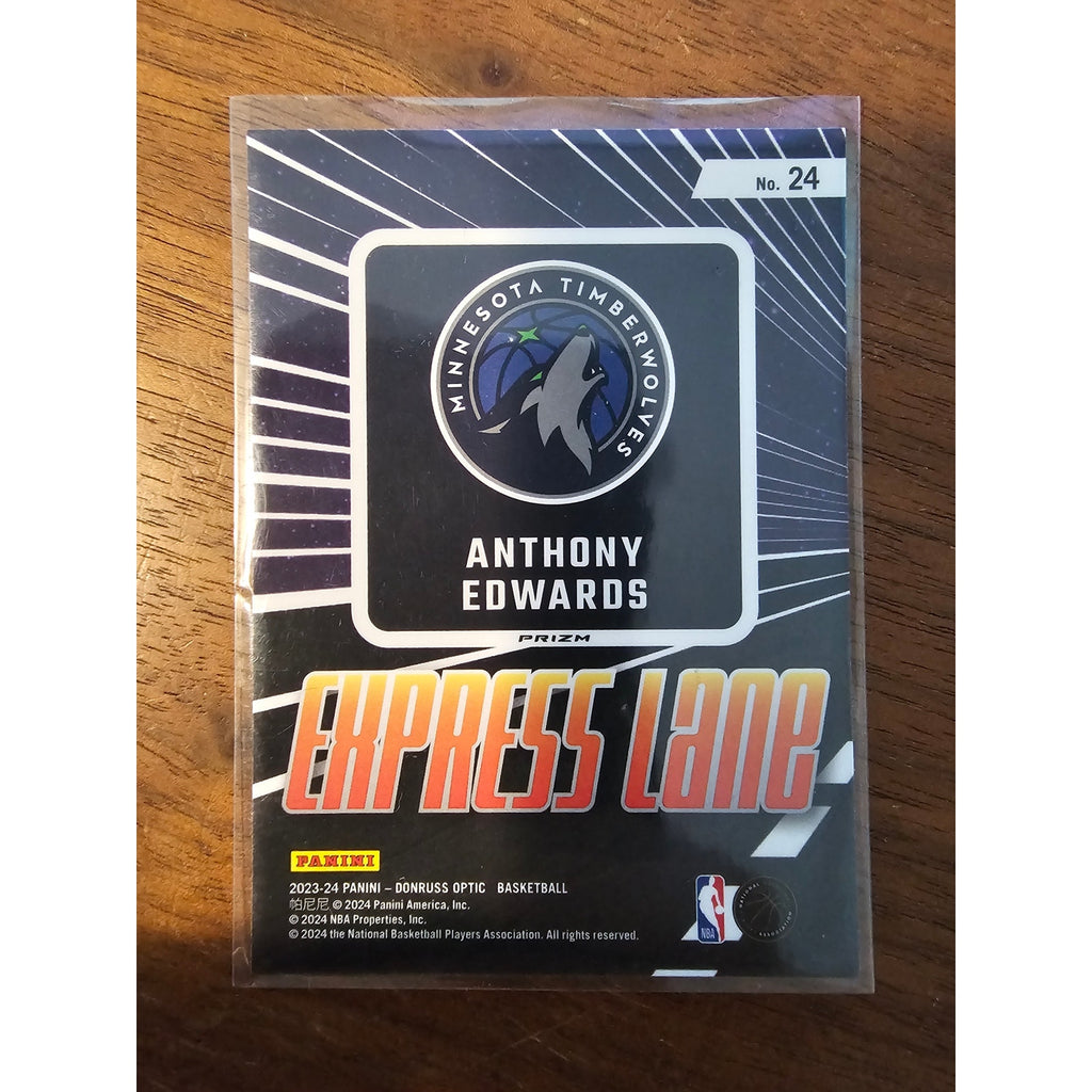 Anthony Edwards 2023-24 Panini Donruss Optic #24 - Express Lane - Purple Prizm