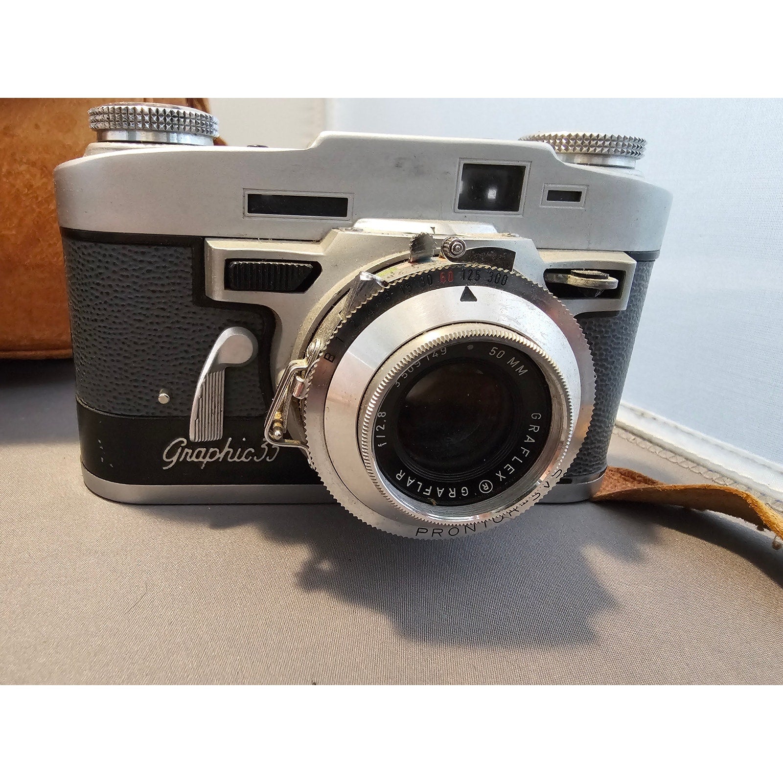 Vintage Graphic 35 Rangefinder Camera w/Case, Light Meter, Flash & Lenses