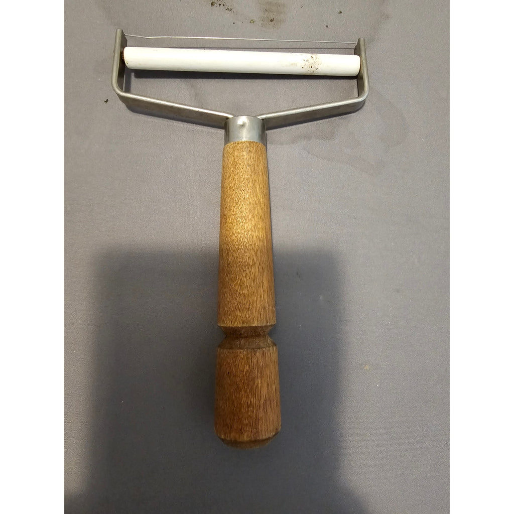 Vintage Cheese Slicer - 4" wide w/Wood Handle - Roller Style