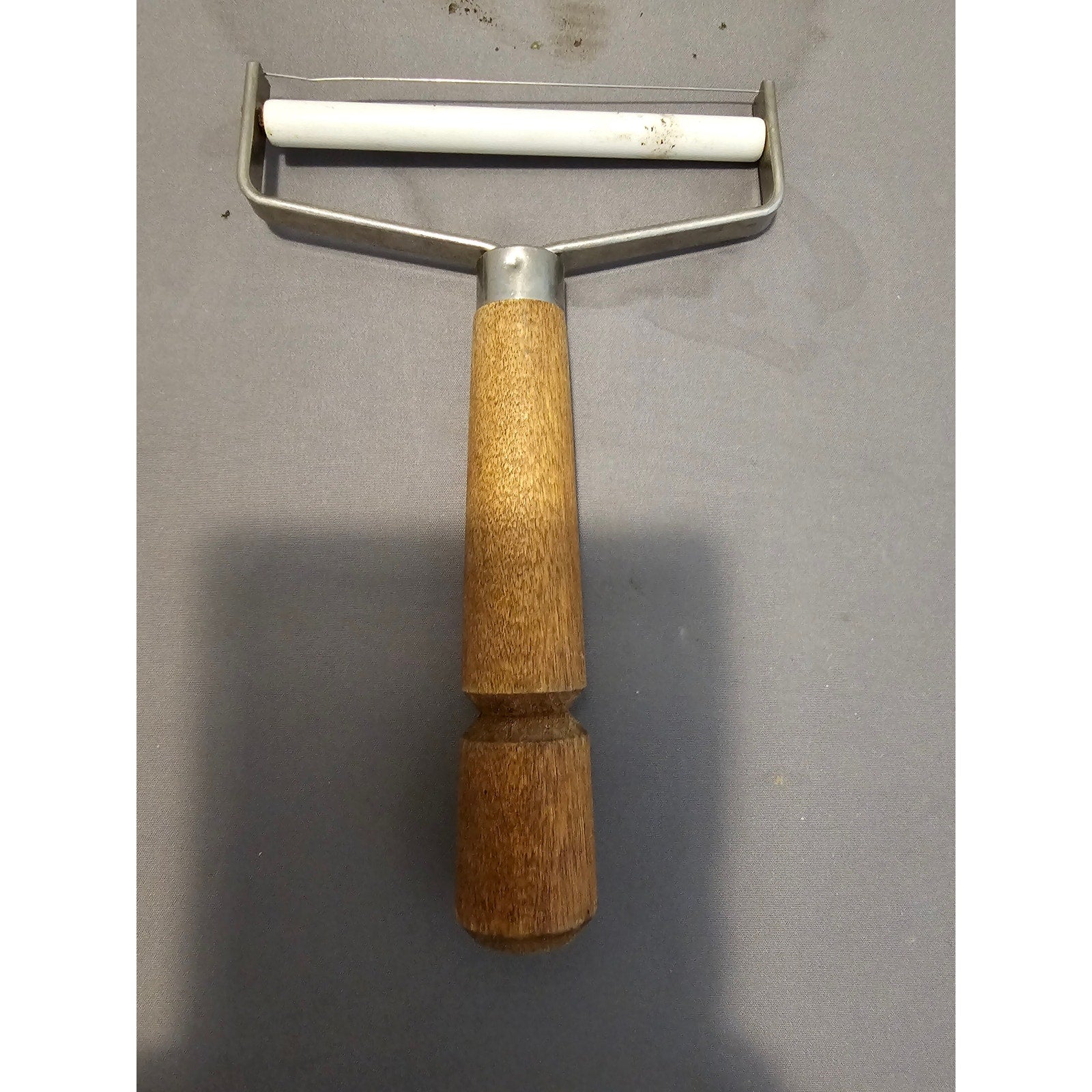 Vintage Cheese Slicer - 4" wide w/Wood Handle - Roller Style