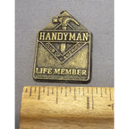 Vintage Handyman Club Of America (HCoA) Life Member Hammer Logo Brass Key Fob