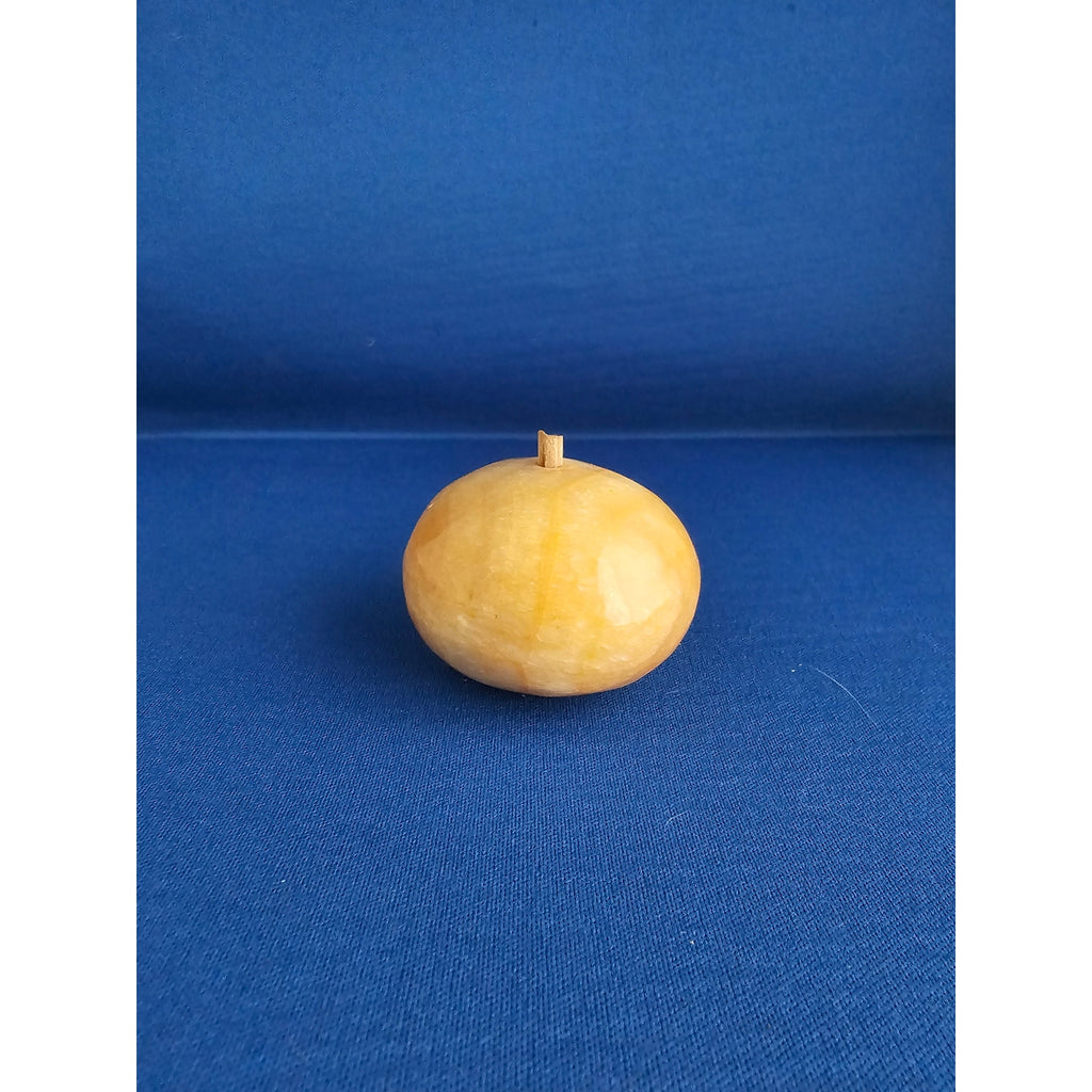 Vintage Alabaster Marble Carved Stone Fruit - Small 2" wide - Yellow