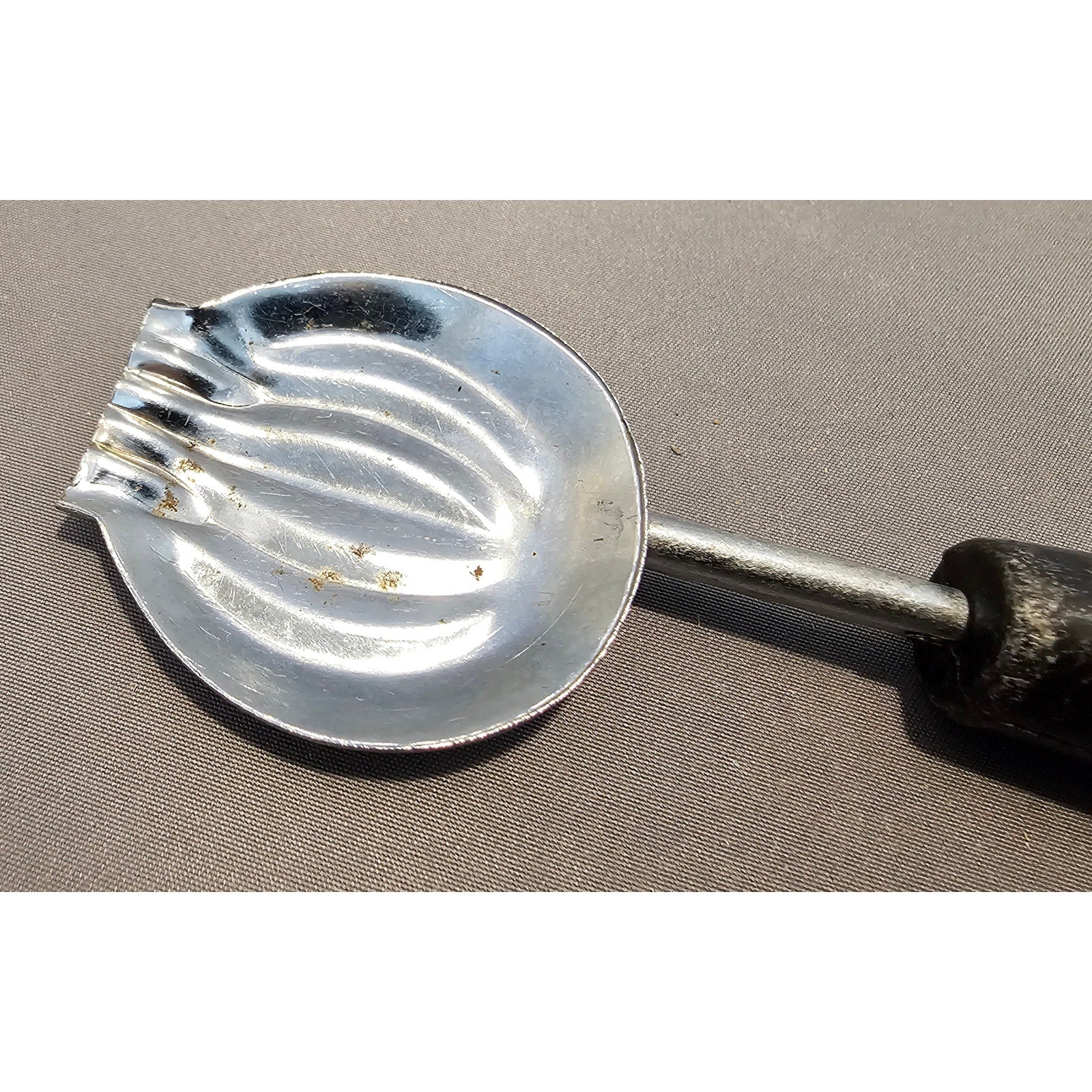 Vintage 8" Black Plastic Handled Double Ended Melon Baller/Curler