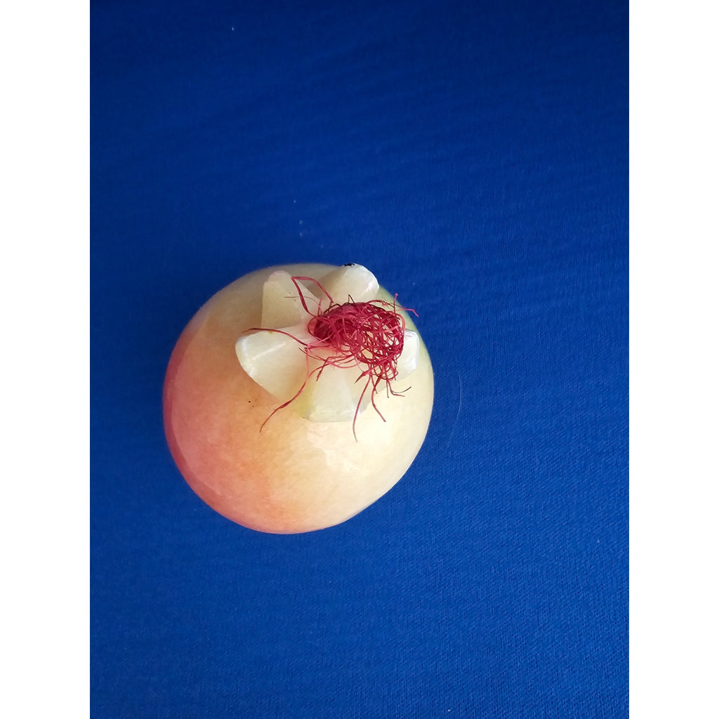 Vintage Alabaster Marble Carved Stone Fruit - Small 2-1/2" tall - Red/Yellow