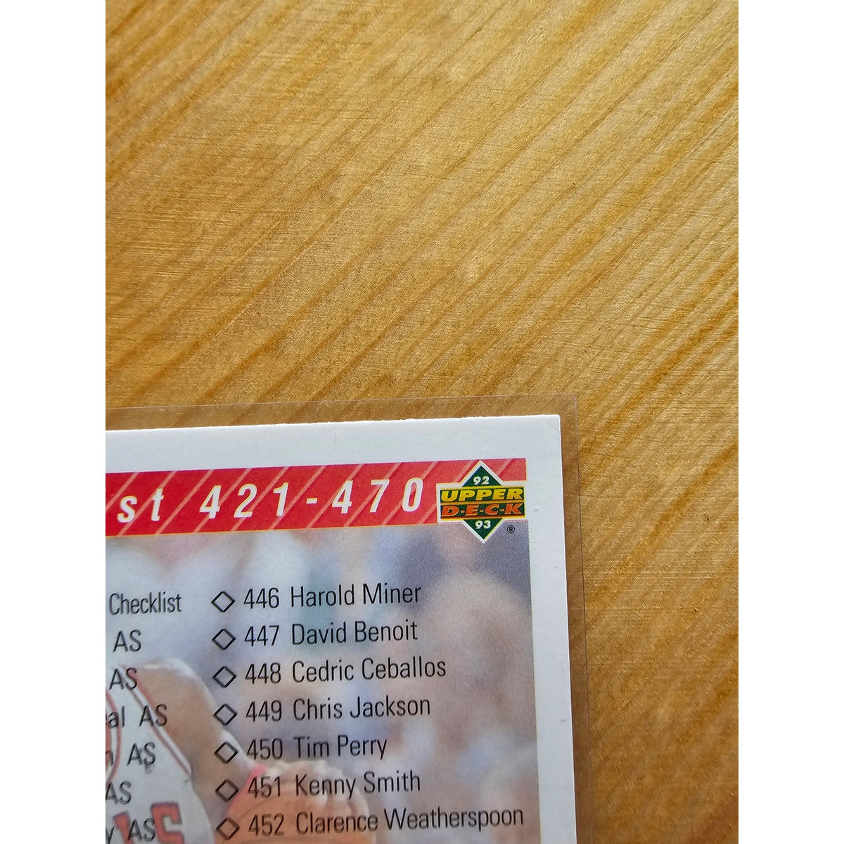 Michael Jordan 1992-1993 Upper Deck #420 Checklist - #421-510 - NBA