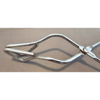 Vintage 8" Angled Stainless Steel Tongs - Made in Taiwan