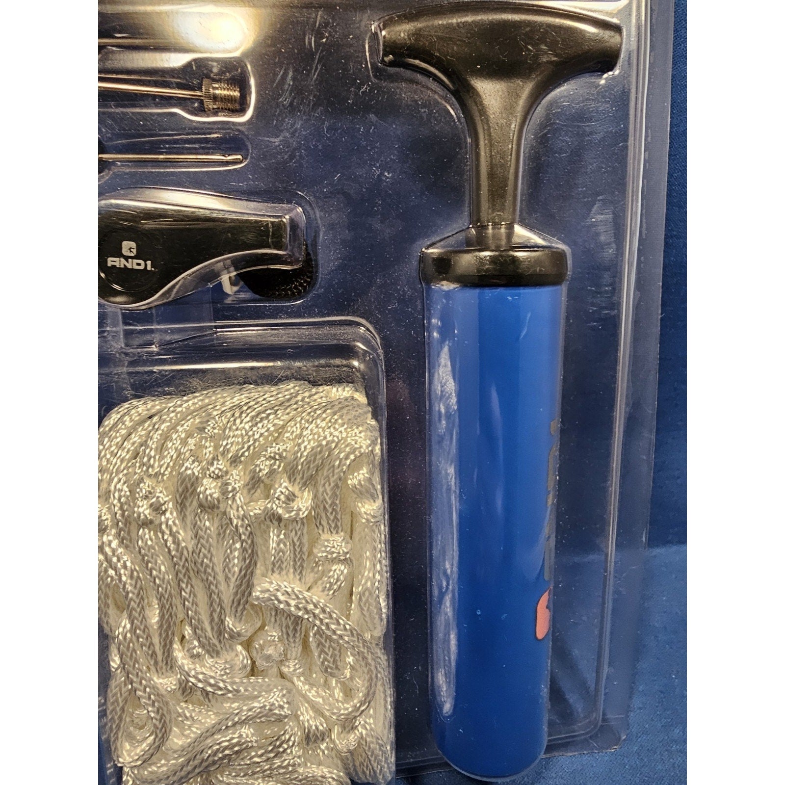 AND1 A1-AC101N- All-In-One Basketball Kit-Blue Pump, Pump Needles, Net & Whistle