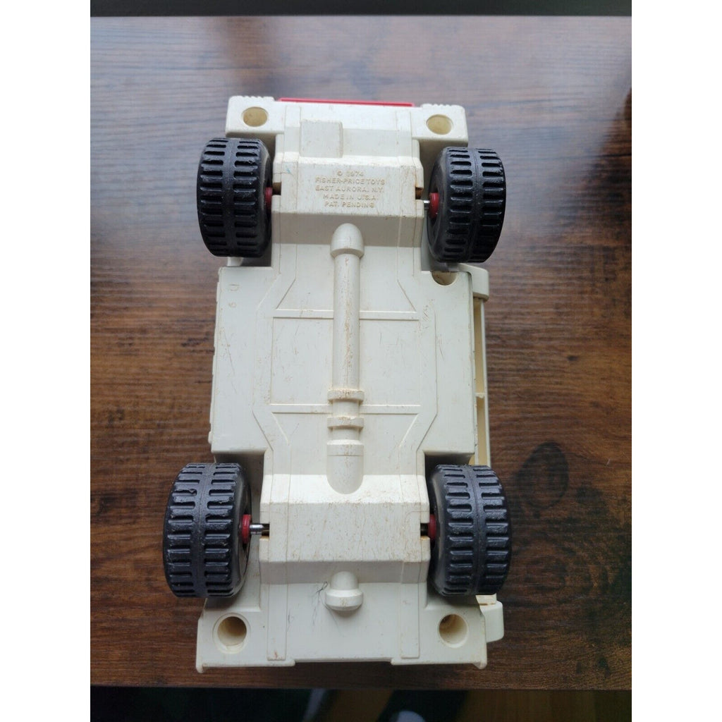 Vintage 1974 Fisher Price #303 Fire Rescue/Ambulance Truck Toy Adventure People