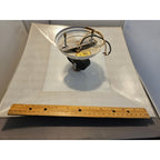 Vintage/Mid Century Modern Square Ceiling Light Fixture w/Brown Glass