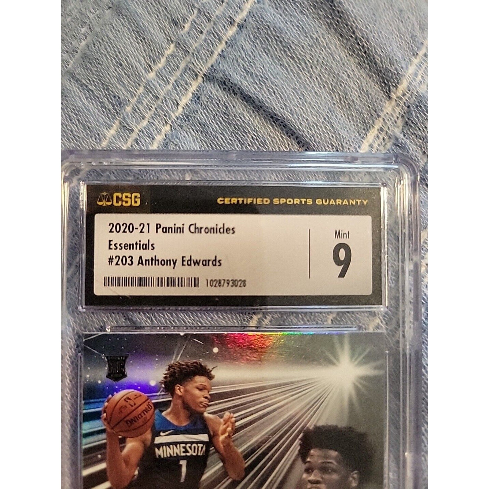 Anthony Edwards 2020-21 Panini Chronicles Essentials #203-Rookie -White -CGS 9