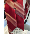 Vintage Adolfo Men's Necktie - Red w/Stripes - 54" x 3"