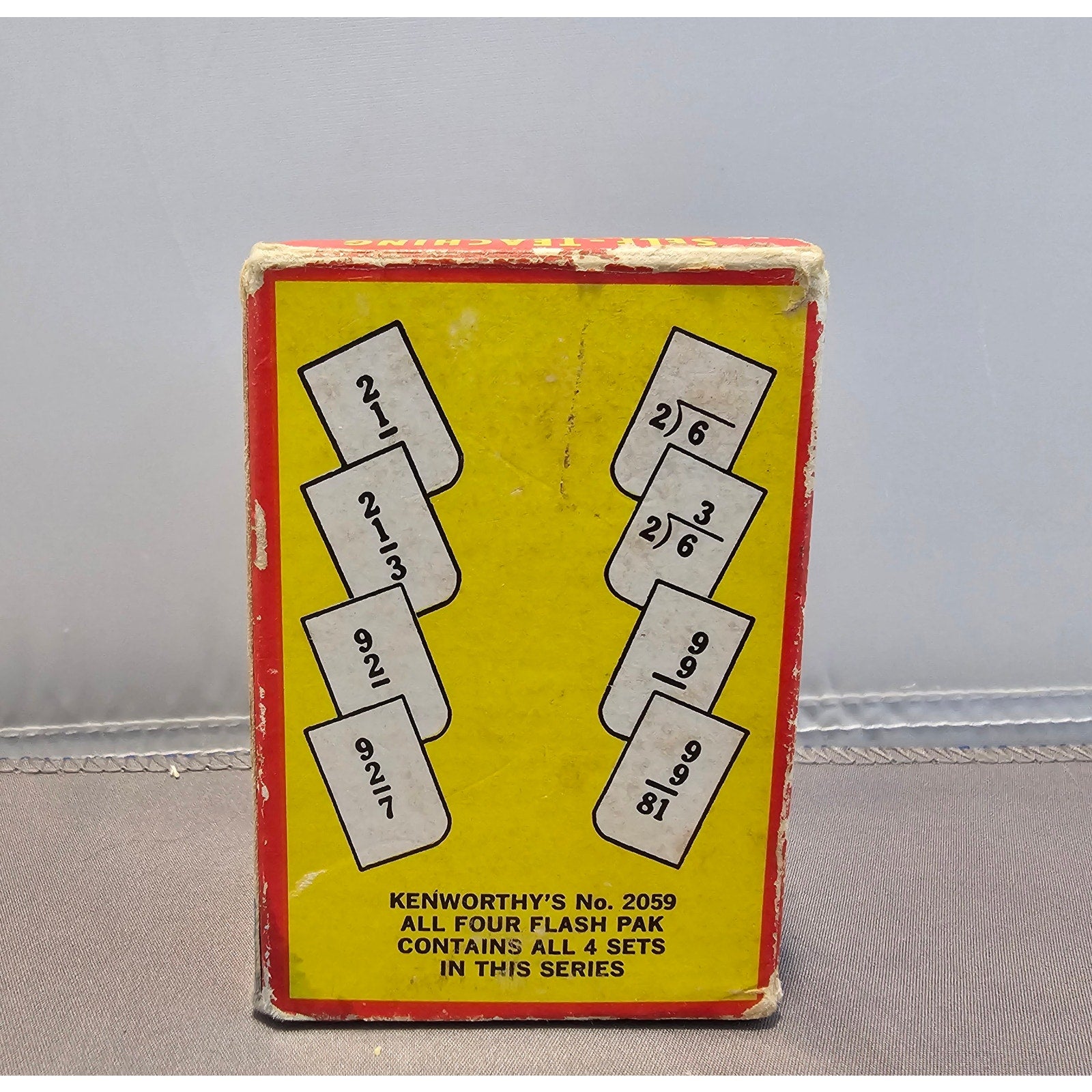 Vintage Kenworthy Miniature Math Flash Cards - Division #2062 - Self Teaching