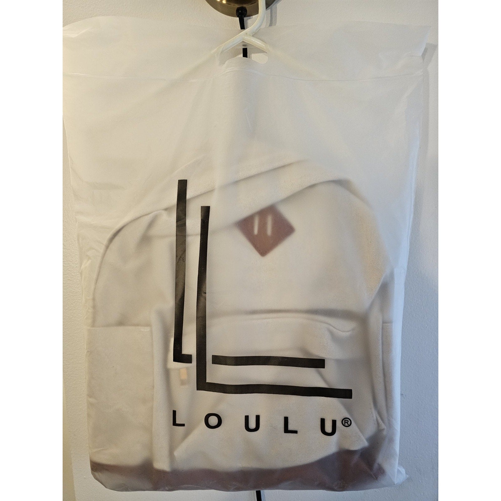 New Loulu Large Canvas Tan/Beige Backpack - Vegan Leather - with Bag