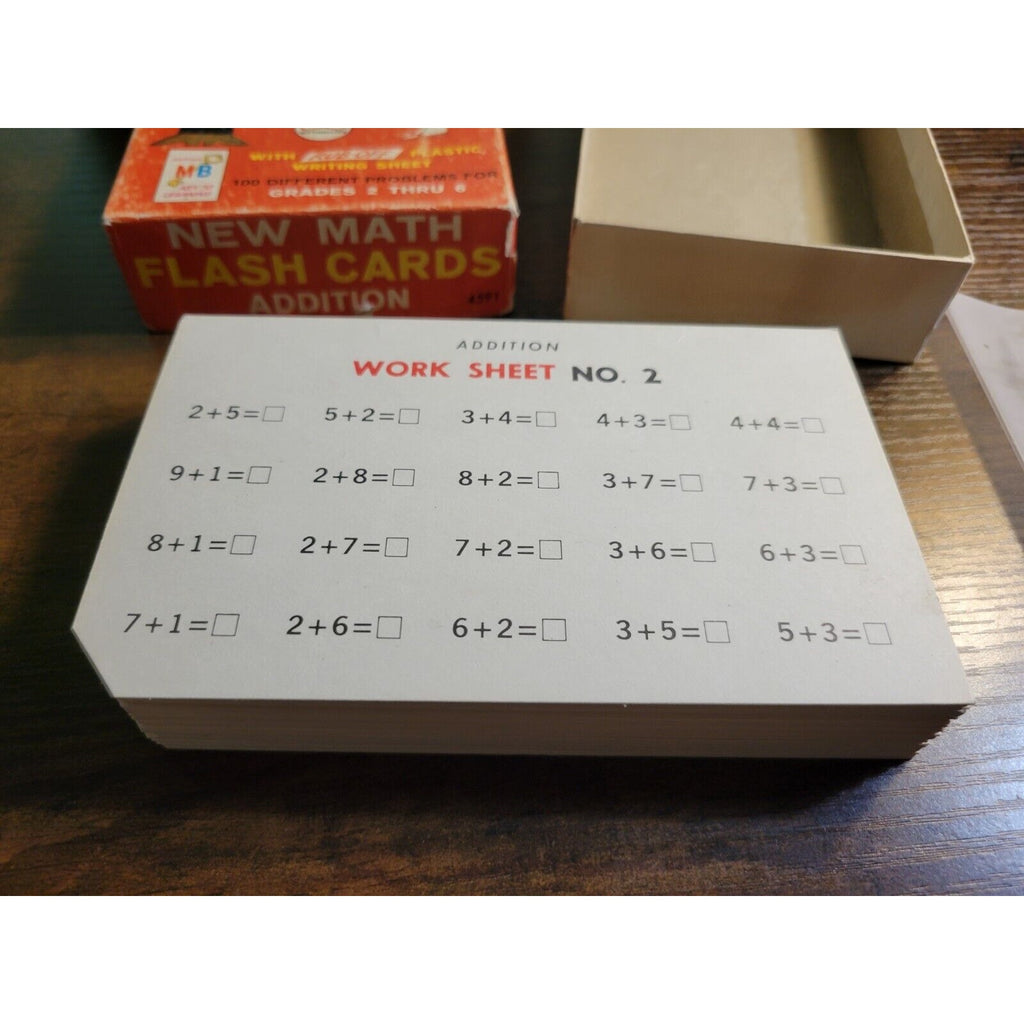 Vintage 1965 Milton Bradley New Math Flash Cards Addition #4591 Grades 2-6