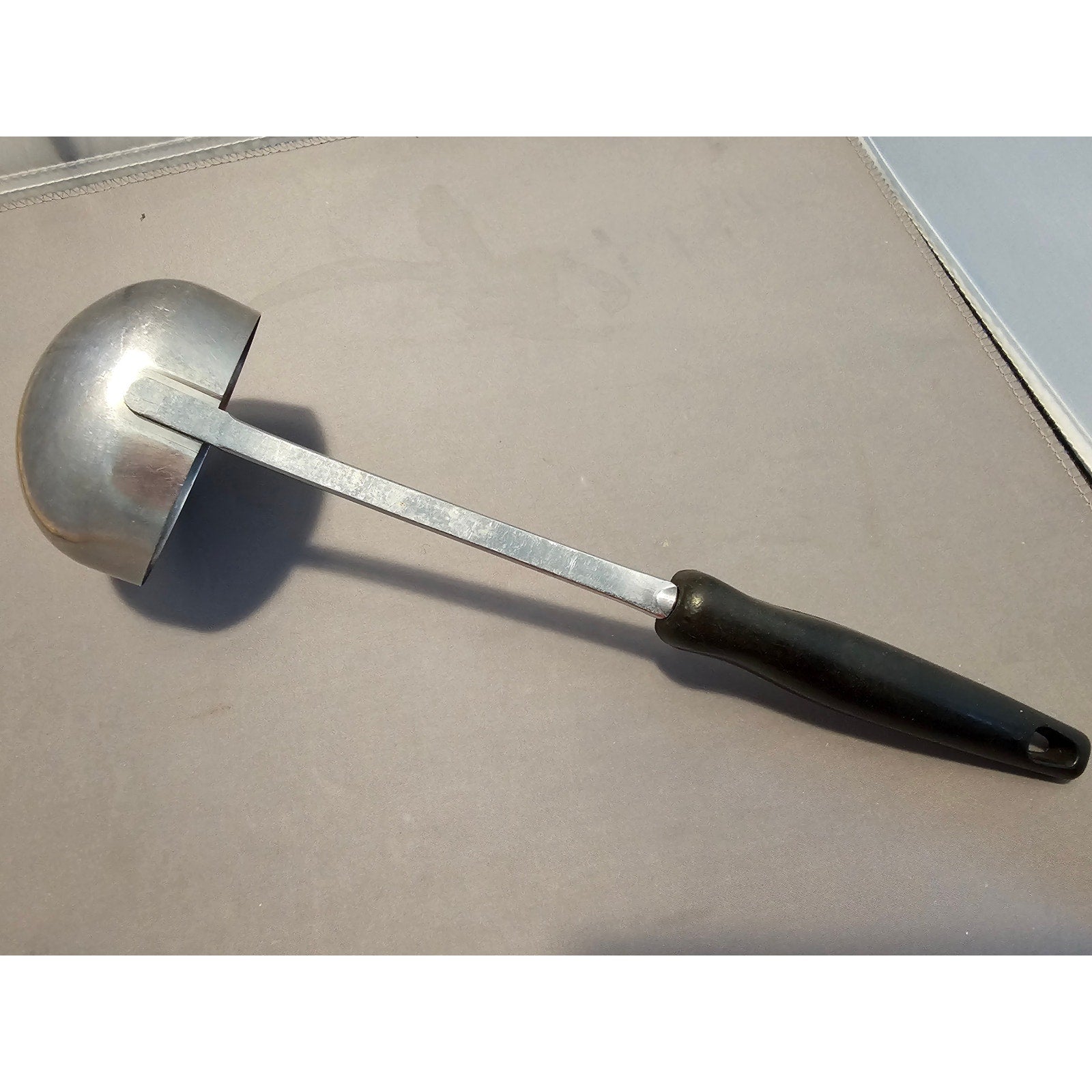 MCM/Vintage Soup Ladle w/Faux Wood Pattern Plastic Handle - 11-1/2"