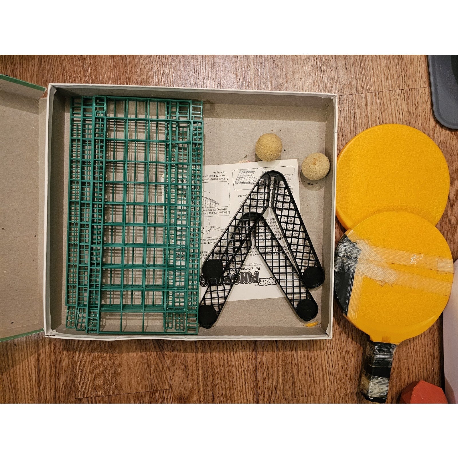 Vintage 1982 Official Nerf Ping Pong Game Original Box And Pieces Complete