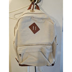 New Loulu Large Canvas Tan/Beige Backpack - Vegan Leather - with Bag