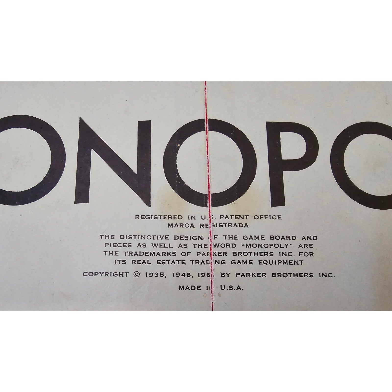 Vintage 1964 Monopoly Game Parker Bros - Big Red Box - Complete - One Owner!