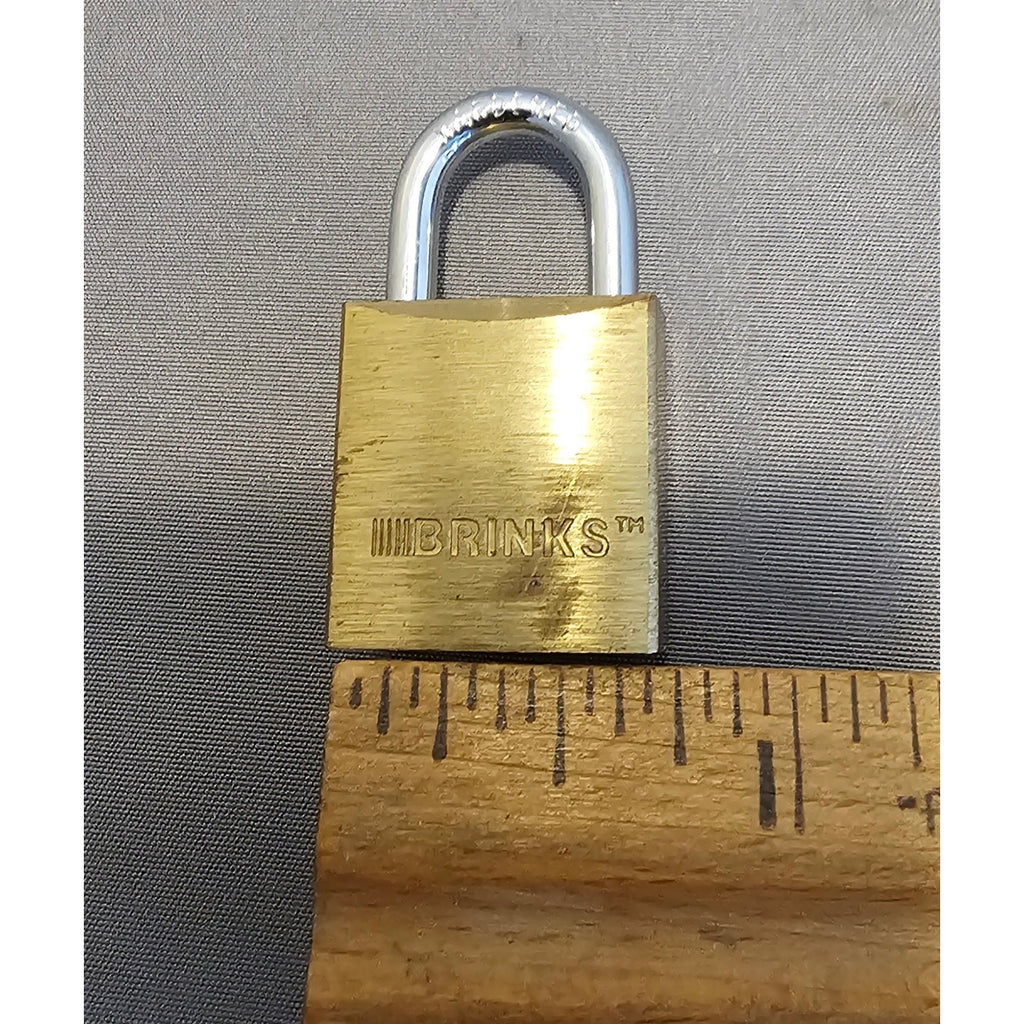 Vintage Brinks Hardened Miniature Luggage Padlock w/Keys - 1-3/8" x 3/4"- works